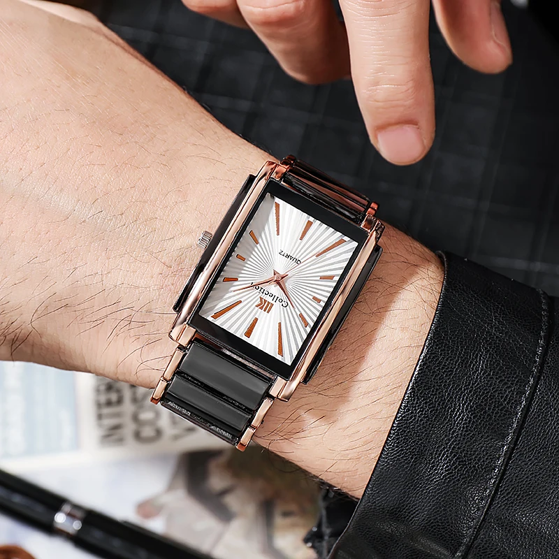 2021 New Top Brand Luxury Rectangle Quartz Clock Male Business Dress Wristwatch dropshipping 2020 best selling products Relogio