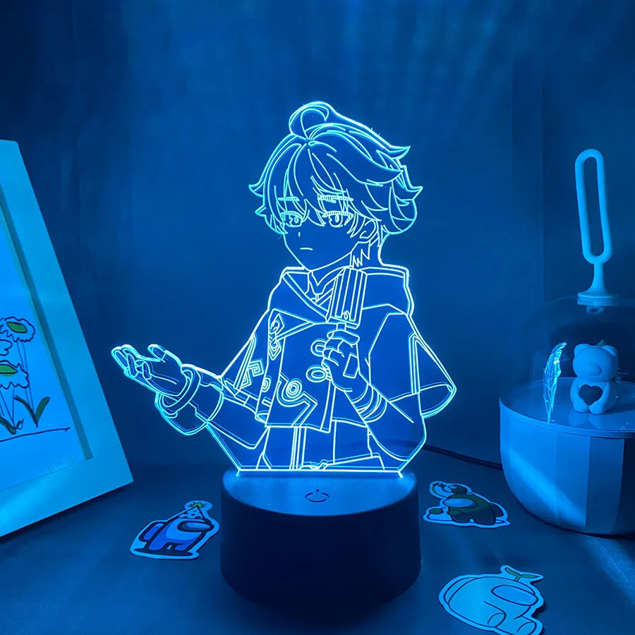 Gra Genshin Impact rysunek Chongyun 3D lampa Lava Led lampka nocna fajny prezent dla przyjaciół dekoracja sypialni Manga gra Genshin Impact