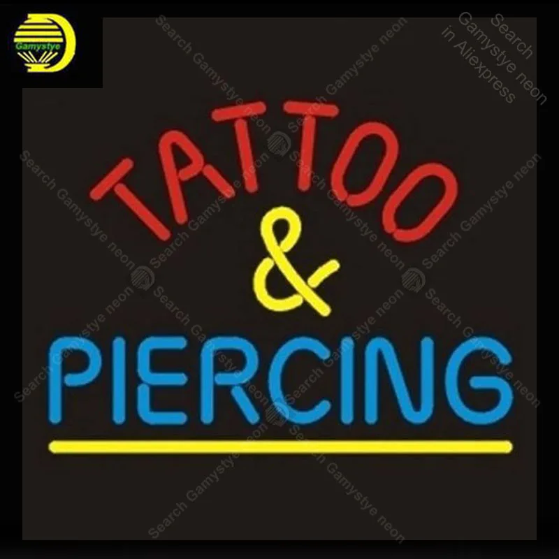 

NEON SIGN For Tattoo Piercing REAL GLASS BEER BAR PUB shop display Handcraft outdoor Light Signs advertise vintage neon signs