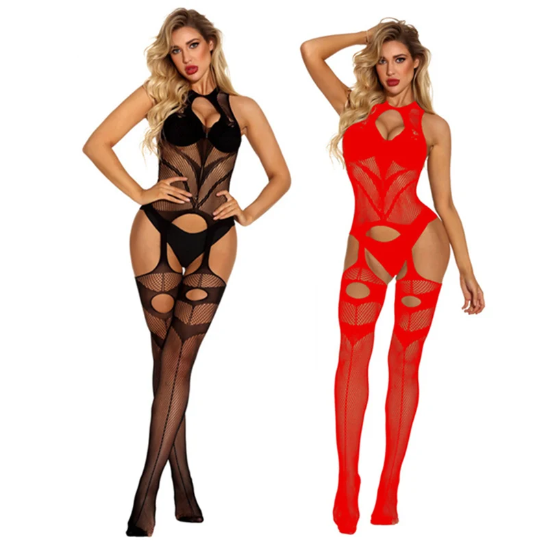 Porn Sexy Lingerie Women Fishnet Bodysuits Catsuit Womens Transparent Open Crotch Teddy Lenceria Sexy Mujer Sexy Costumes