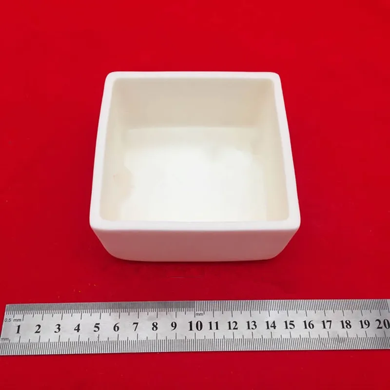 100x100x50mm 99.5%Al2O3 High Purity Square corundum crucible / Al2O3 ceramic crucible / Sintered crucible /Alumina Ceramic Boat