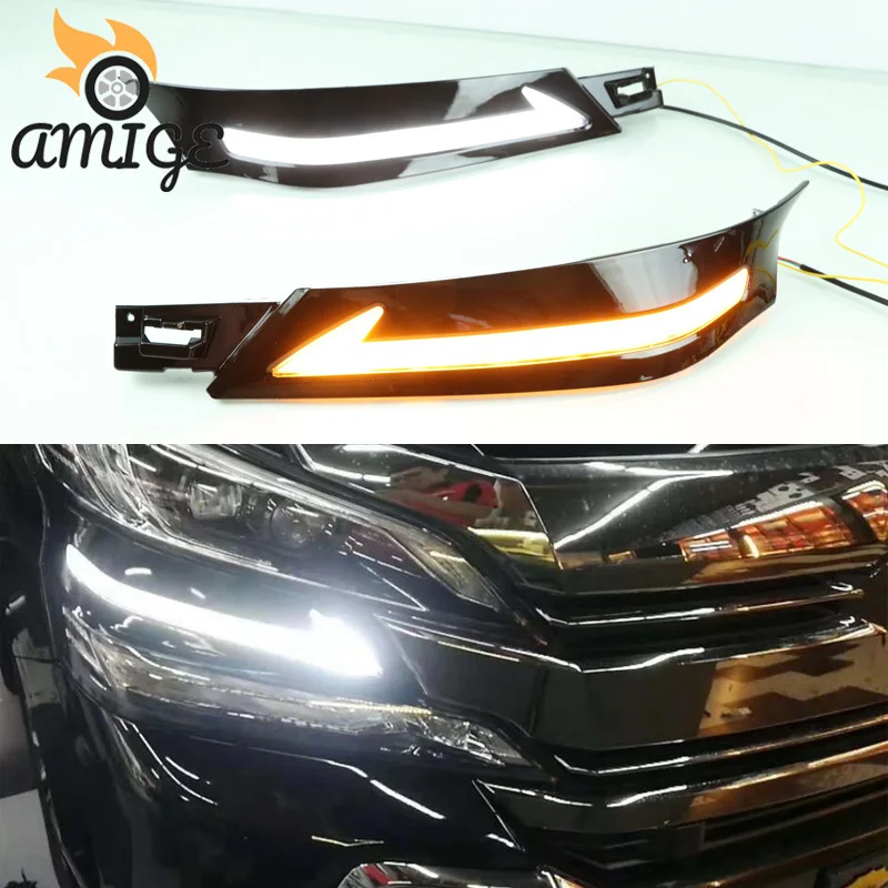 

Auto Daylights For Toyota Vellfire 2016 LED headlight Turning Yellow Signal Lamps Daytime Running Light