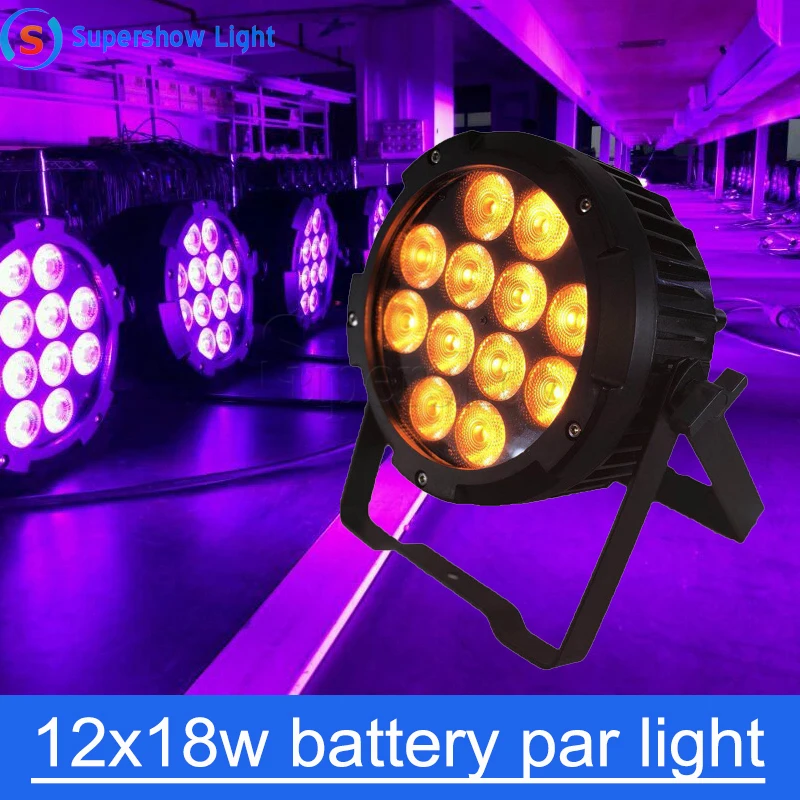 

IP65 Waterproof 12X18W 6in1 Battery Powered Wireless LED Par Light DMX512 7/12 CH