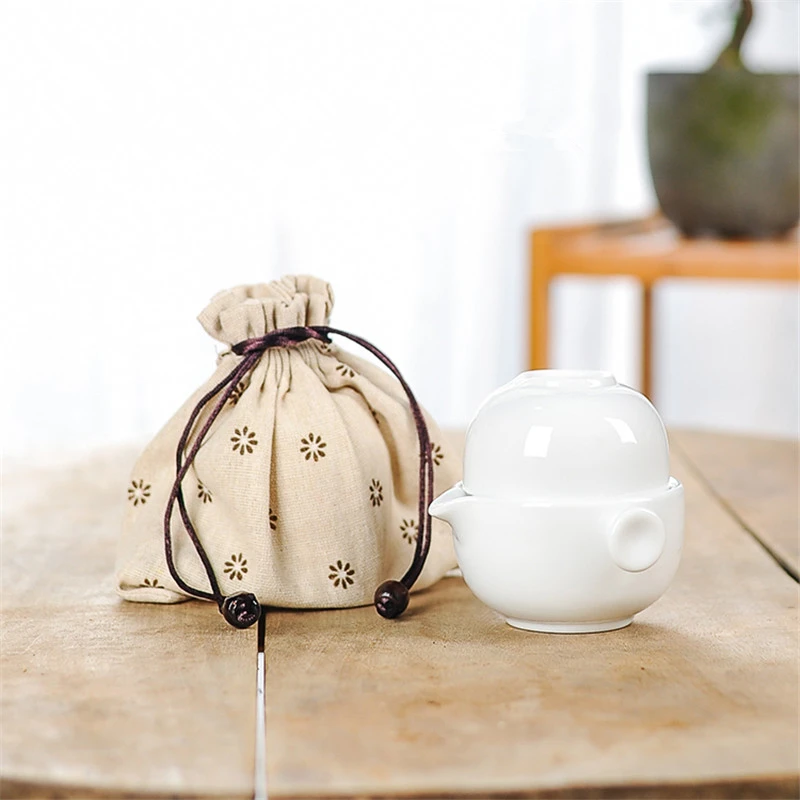 Portable Ceramic Teaware Sets para Kung Tea, China Bule com Copo, Chaleira de Água de Viagem, Home Office Drinkware, Gaiwan