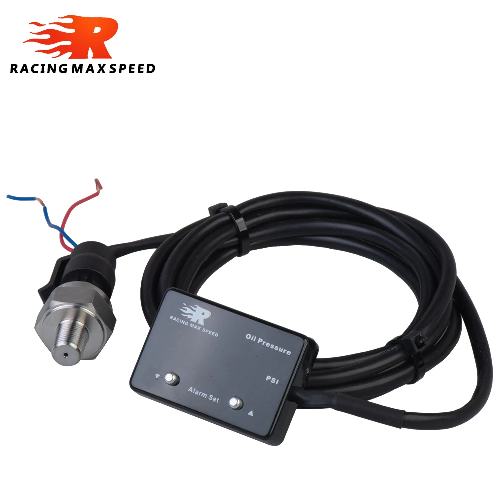 Medidor de presión de aceite electrónico Universal con sensor 1/8 npt, alarma de alta presión, pantalla roja, digital 0-232psi (0-16bar)