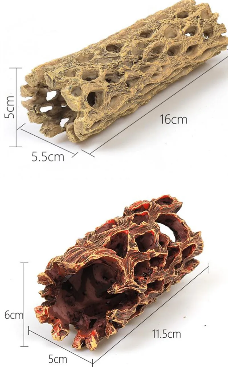 Artificial Resin Aquarium Cholla Cactus Wood Shrimp Nest House, Fish Tank Landscaping