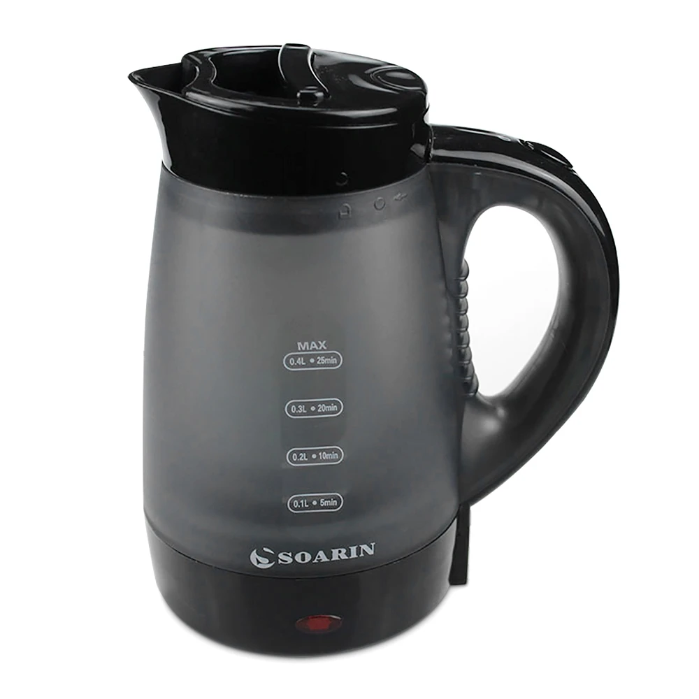 0.4l mini chaleira elétrica bule pp plástico portátil viagem 600 w pequena potência dormitório estudante chaleira elétrica