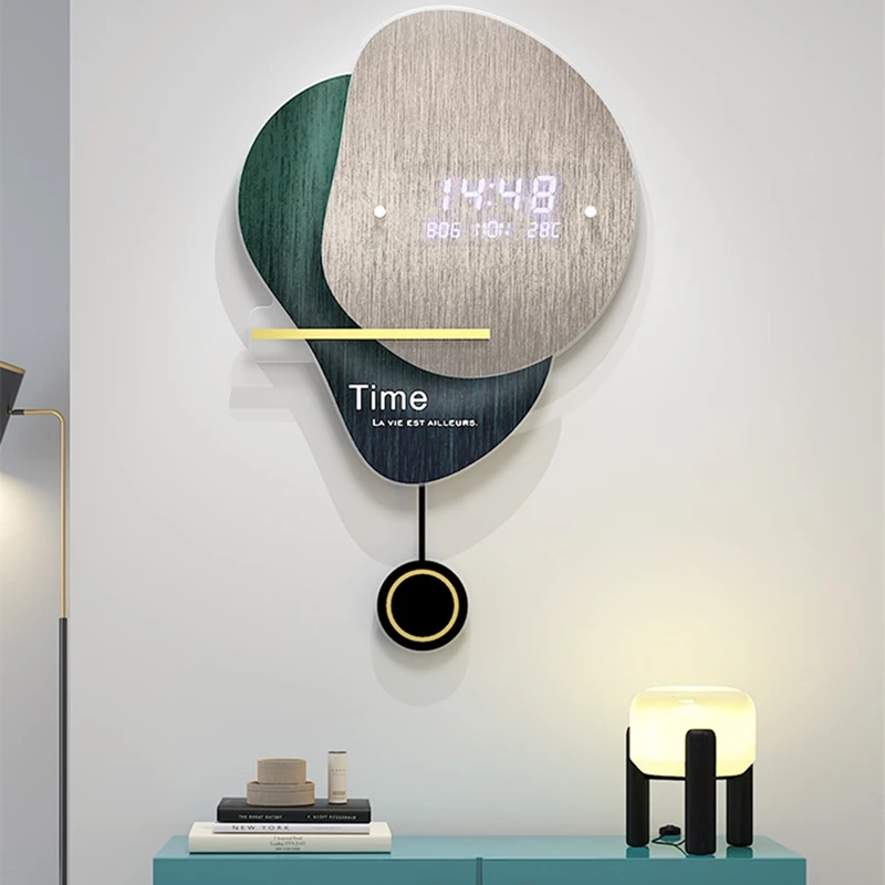 Fashion creative clock decoration wall-mounted electronic wall clock living room home wall-mounted modern light luxury clock