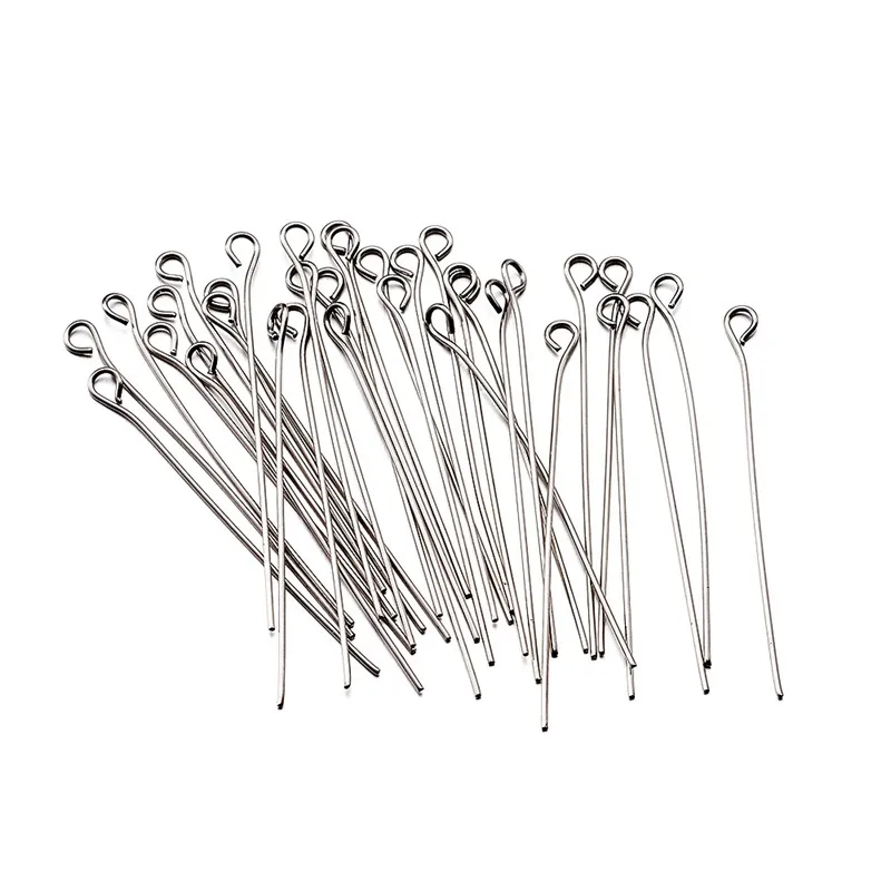 5000pcs/bag 20 30 40 50mm Stainless Steel Eye Pin Needle for Necklace Charm Jewelry Making Earrings DIY Accessories