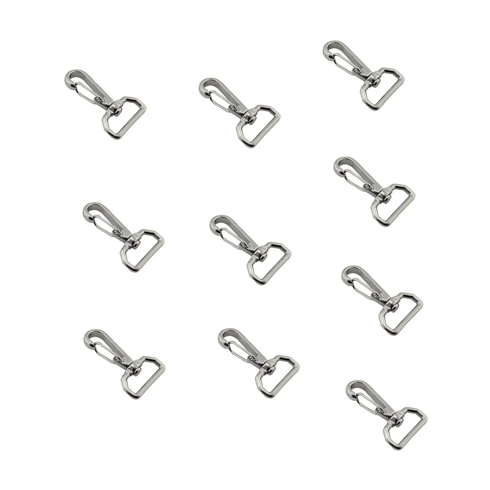 

10pcs Stainless Steel 304 Swivel Eye Snap Hook Trigger Clasps Clips for Leather Craft Bag Strap Belt Webbing Keychain Hooks 65mm