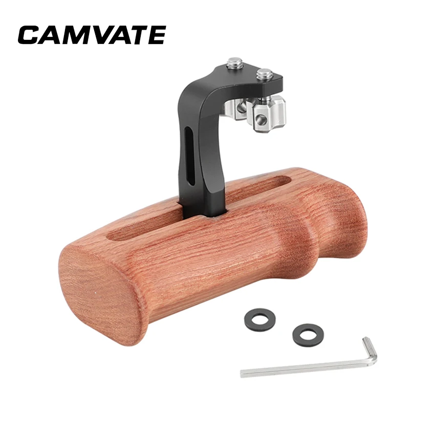 CAMVATE-مقبض خشبي متعدد الاستخدامات C2355 ، مقبض قابل للانعكاس وقابل للتعديل ، 1/4 بوصة ، اتصال مسمار الإبهام (على كلا الجانبين)
