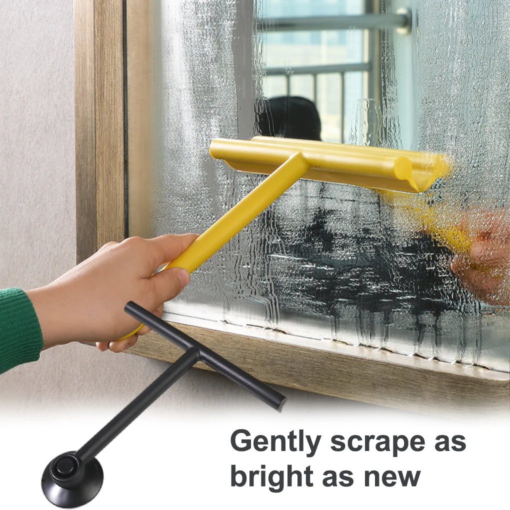 Shower Squeegee Window Glass Wiper Scraper Cleaner with Silicone Blade & Holder Hook for Bathroom/Kitchen/Car Glass