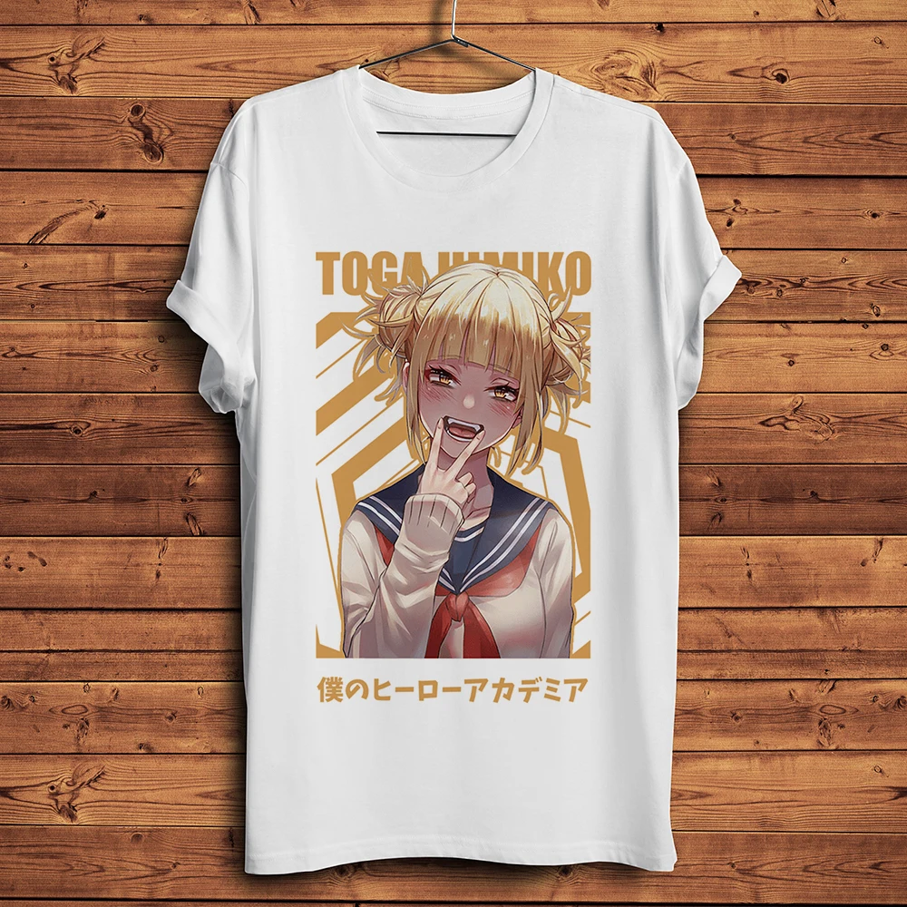 MHA Himiko Toga,Cross my body ,funny anime t shirt,Men summer new White Casual short TShirt Unisex,Academia OTAKU tee