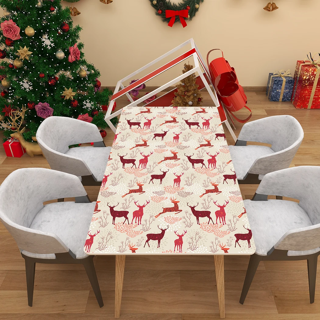 Christmas Reindeer Self Adhesive Wallpaper Red Deer Peel and Stick Wallpaper Removable Contact Paper Wall Sticker for Home Decor