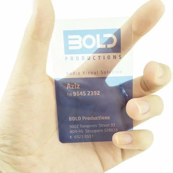 Custom Full Printing 30mil pvc transparent membership card