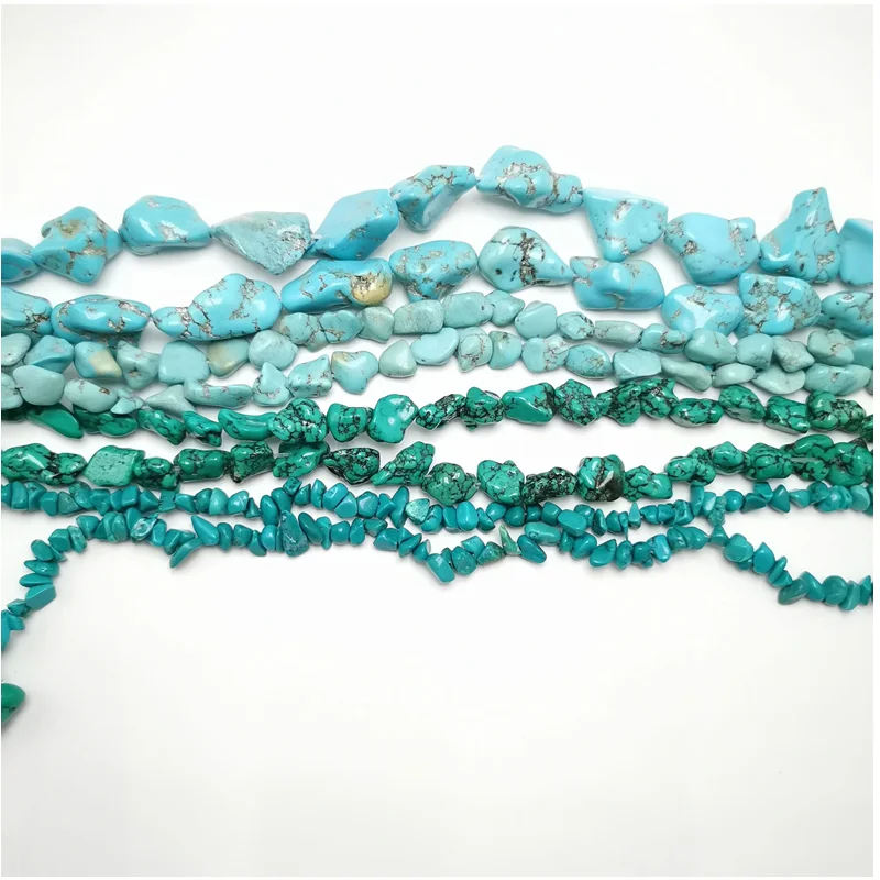 Wholesale Freeform Gravel Natural Turquoises Stone Beads In Loose 15