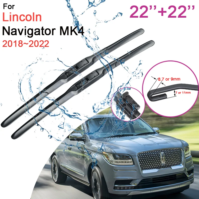 

Car Front Windshield Wiper Blades for Lincoln Navigator MK4 2018 2019 2020 2021 2022 Frameless Rubber Snow Scraping Accessories