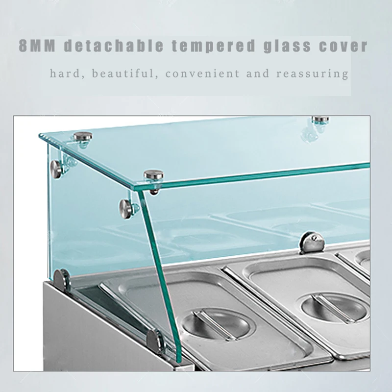 220V Desktop Salad Cabinet Commercial Pizza Spreading Table Refrigerated Salad Cabinet Dessert Freezer Refrigerator