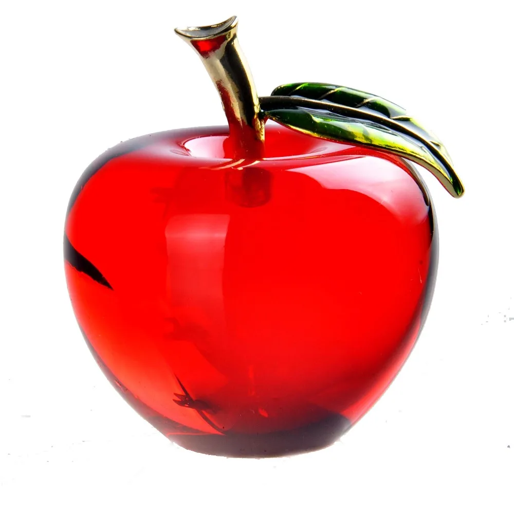 

H&D 2.2'' Red Crystal Apple Paperweight Pretty Crafts Art&Collection Christmas Gifts Home Wedding Decoration Table/Car Ornaments