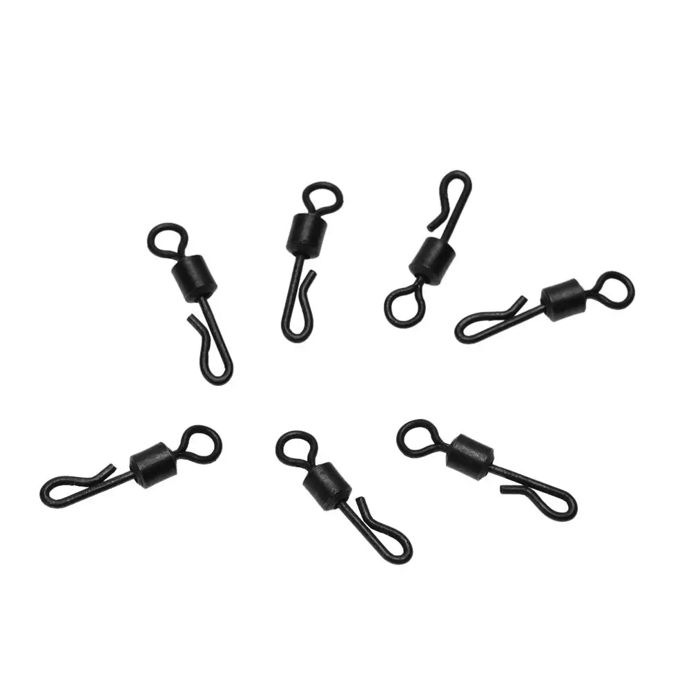 25/50/75/100 pcs Fishing Connector Bearing Swivel Q-Shaped Quick Change Swivels For Carp Fishing Terminal Tackle Accessories