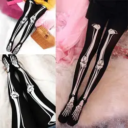 Frauen Delle Donne Sexy Nero di Scheletro Calze Del Tatuaggio Collant Calze Collant Leggings medias de compresion колгоьки женские