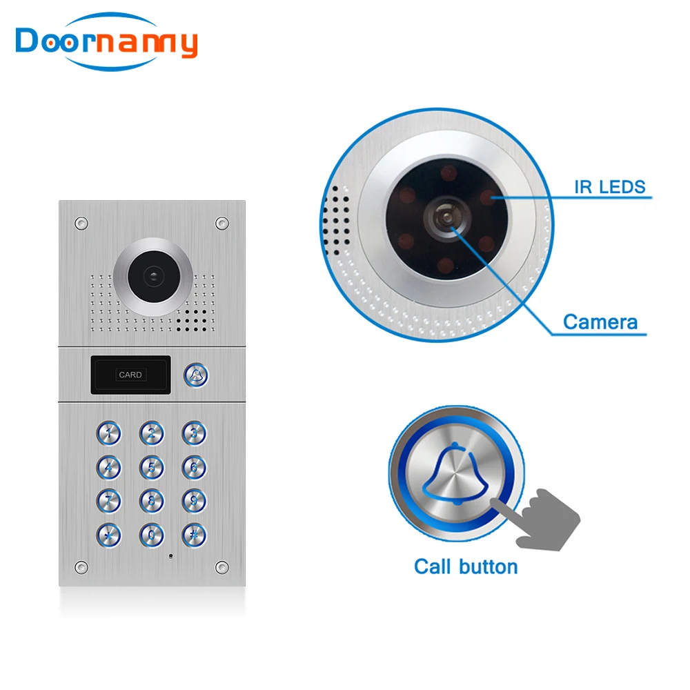 Jeatone Video Call Panel Voor Villa Video Intercom Fhd 1080P Camera Ip65 Waterdicht Deurtelefoon Toetsenbord En Id-Kaart Toegang Ontgrendelen