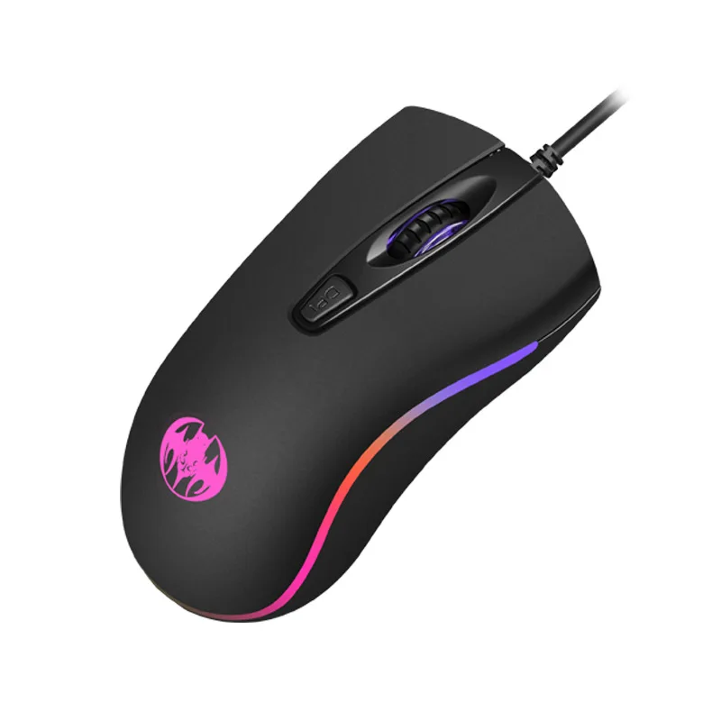 RGB светодиодная эргономичная компьютерная мышь, 2000 DPI, 4 кнопки, с кабелем