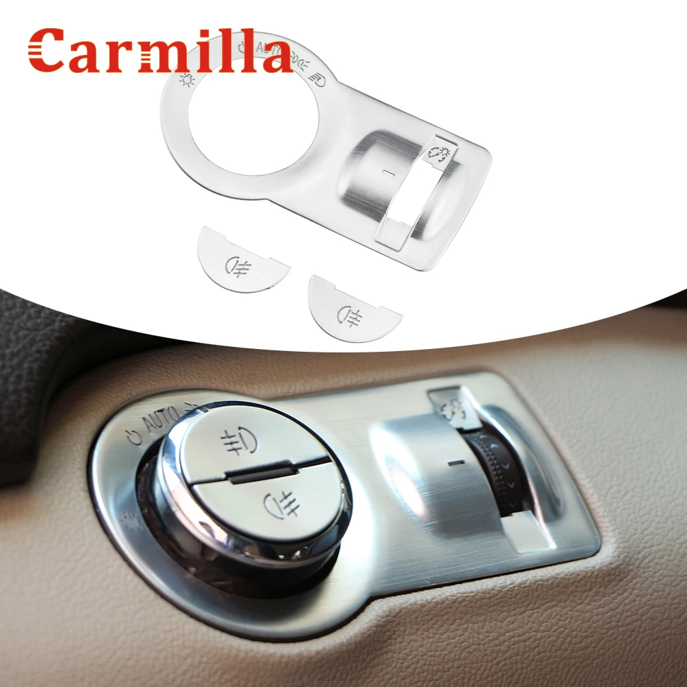 Carmilla New 3Pcs/Set Car Headlight Switch Knob Cover Trim for Chevrolet Malibu Cruze Trax Opel Mokka ASTRA J Insignia Stickers