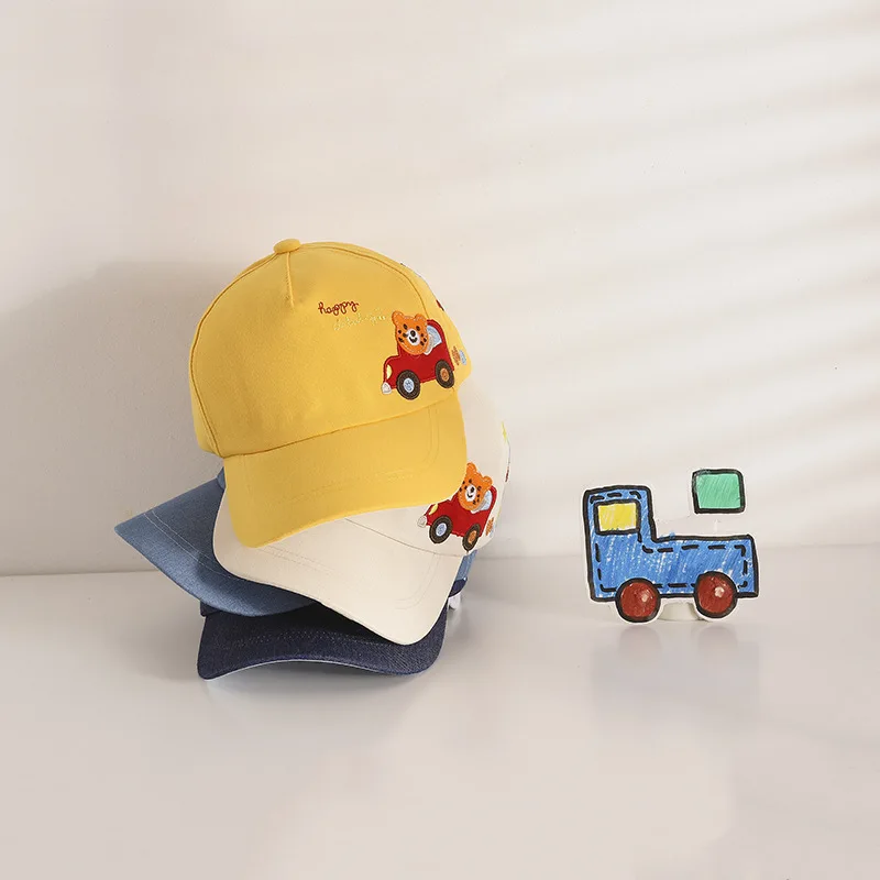 Korean Version Children Baseball Caps Cartoon Car Boys Girls Hat Travel Sunshade Kids Baby Visor Adjustable Unisex Snapback Hats