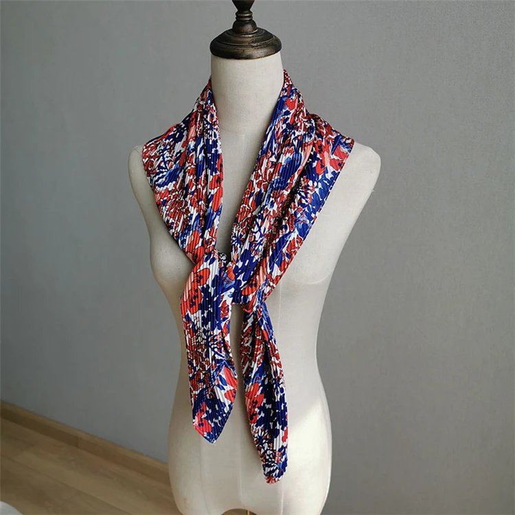 HOT SELLING Miyake pleated new Style fashion scarf diamond  print scarf IN STOCK