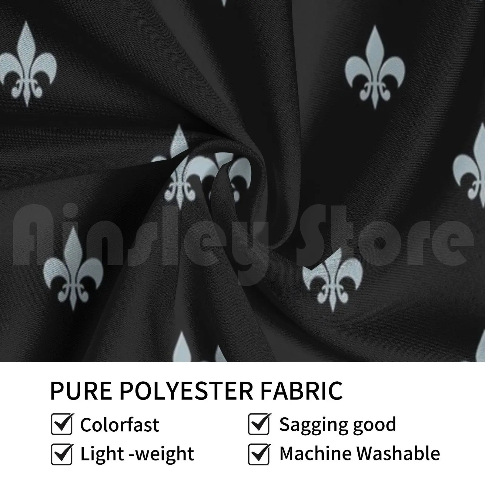 Bluish Gray Fleur-De-Lis Black By Sugarkanes. Customized Tapestry Fleur De Lis Health