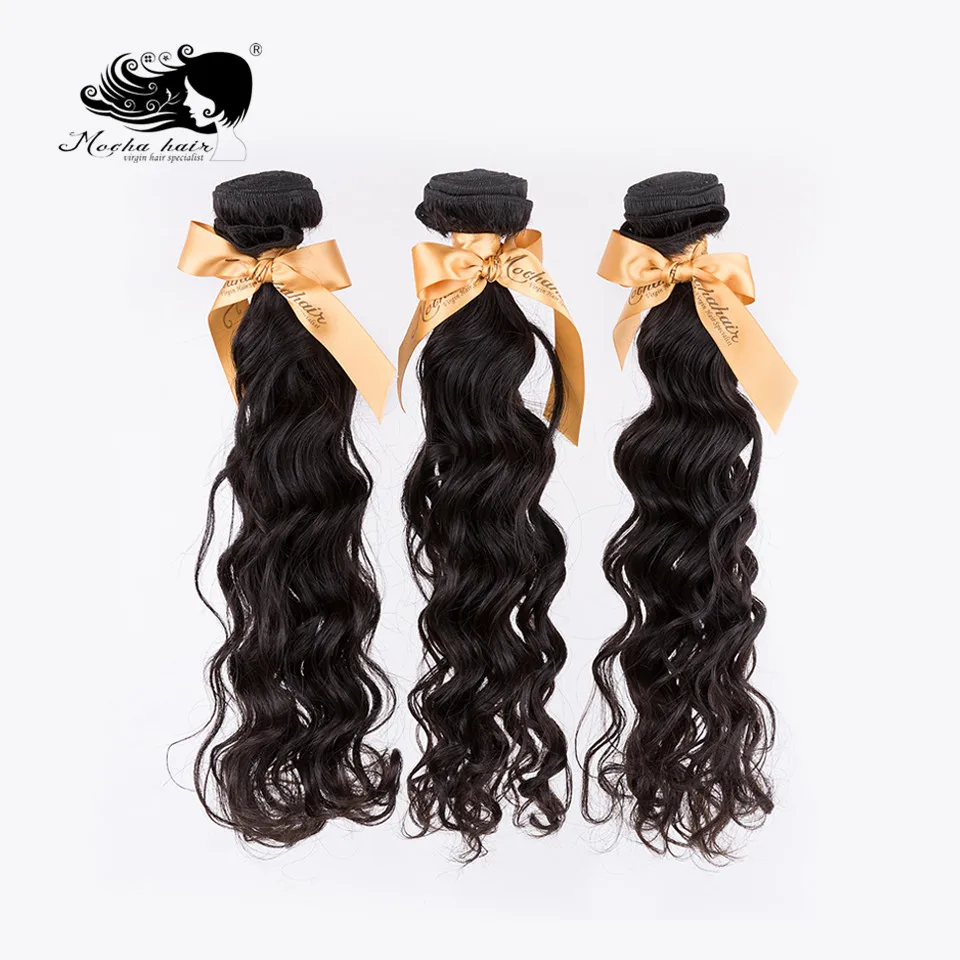 MOCHA Hair 3 Bundles 12-26inch 10A Brazilian Virgin Hair Natural Wave 100% Unprocessed Human Hair Extension  Free Shipping