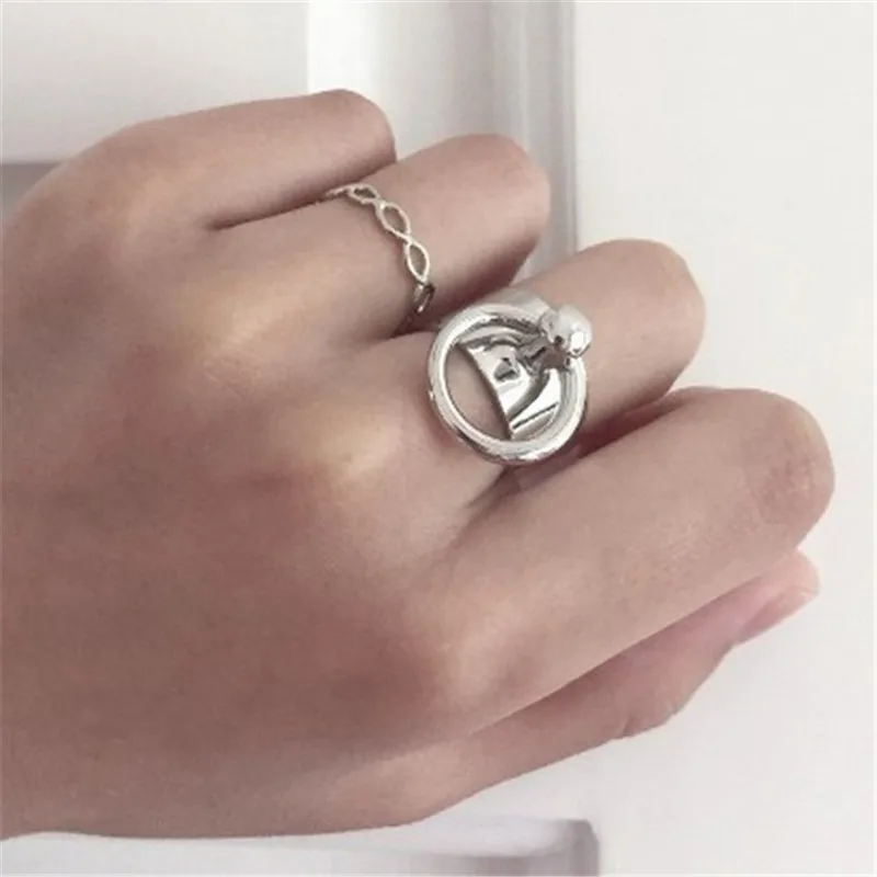 Fashion circle ring  Minimalism wind Rings of metal fan ring delicate woman man ring 2021