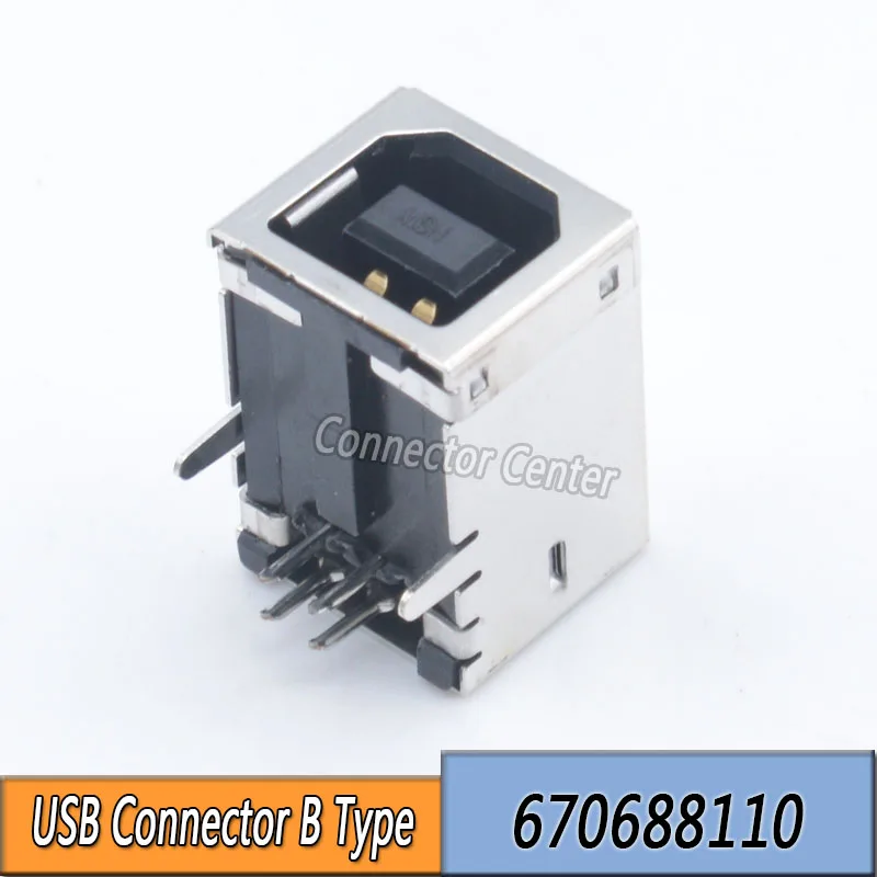 

USB 2.0 ConnectorFor Molex 4PIN B Type USB 2.0 Jack female 90Degree 670688110