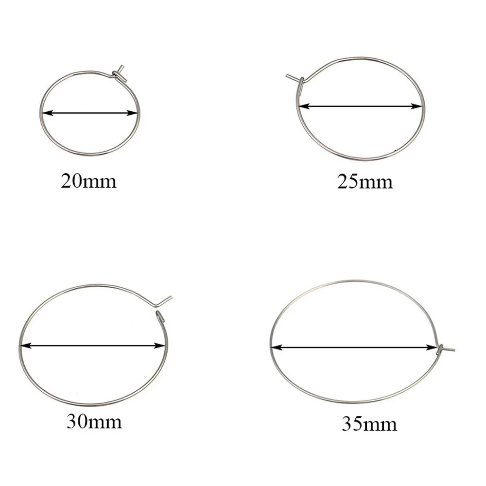 20 Buah/Lot Anting Bulat Simpai Kawat Lingkaran Besar Baja Tahan Karat Emas untuk DIY Anting-Anting Jimat Membuat Perhiasan Grosir