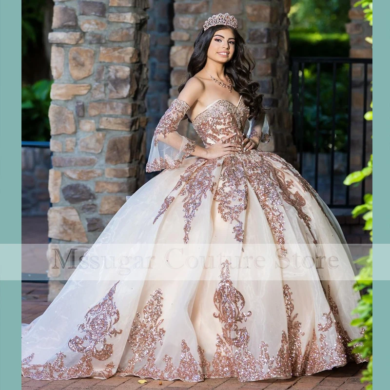 2021 Stunning Cinderella Quinceanera Dresses Sweetheart Applique Ball Gown Sweet 16 Dress Formal Prom Dress