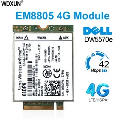 Unlocked Sierra Wireless AirPrime EM8805 DW5570e 68DP9 C26 WWAN Card 4G LTE HSPA + NGFF Module For DELL E7250 Venue 8 Pro/11 Pro