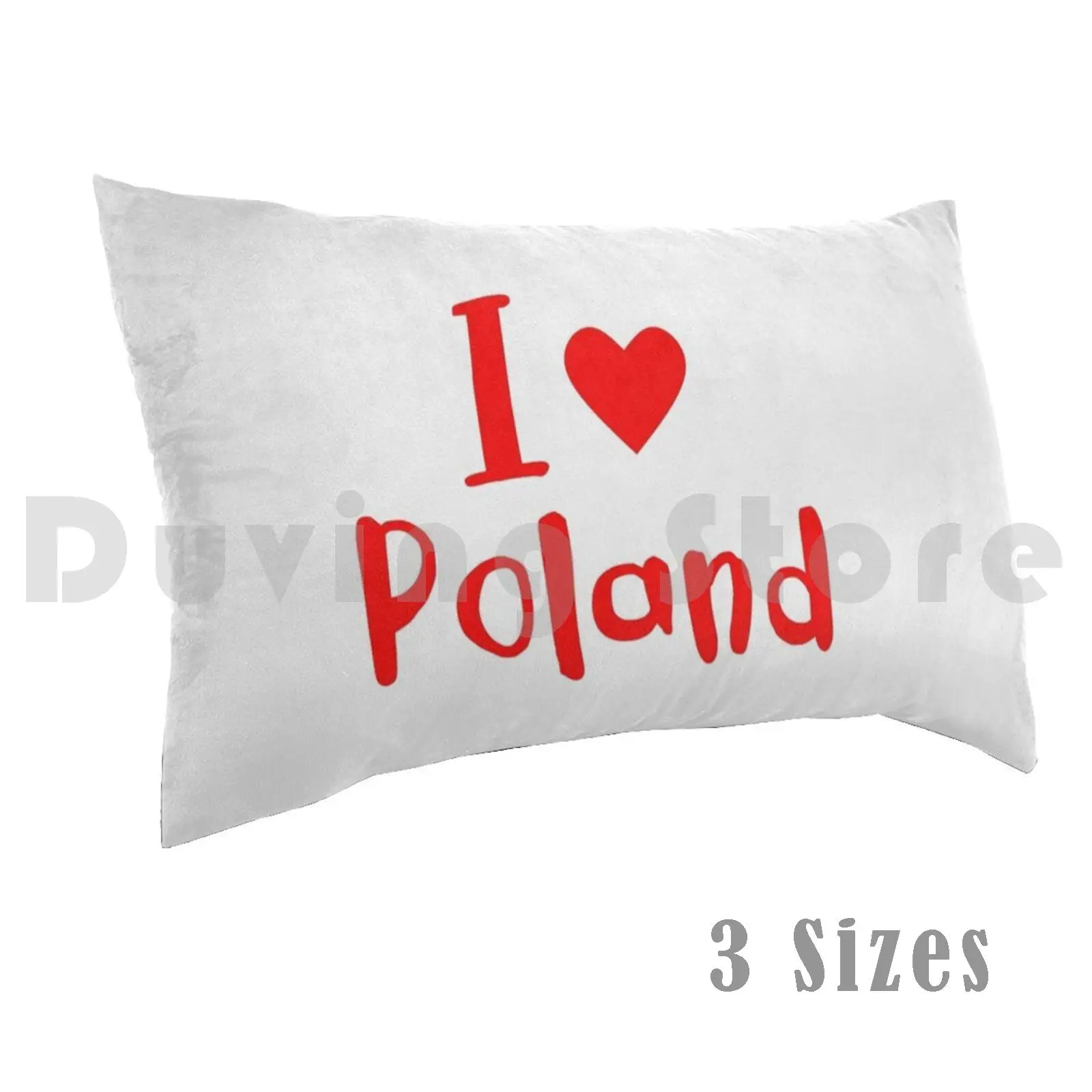 

I Love Poland Pillow Case Printed 35x50 Poland Warsaw Polska Polish Heritage Flag Love Country Pride Europe