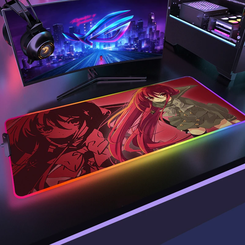 

Gaming Mouse Pad Large Shakugan no Shana Mousepad RGB World Map Mat Computer Desk Pad Gaming Mouspad LED Keyboard Mat 2021 New