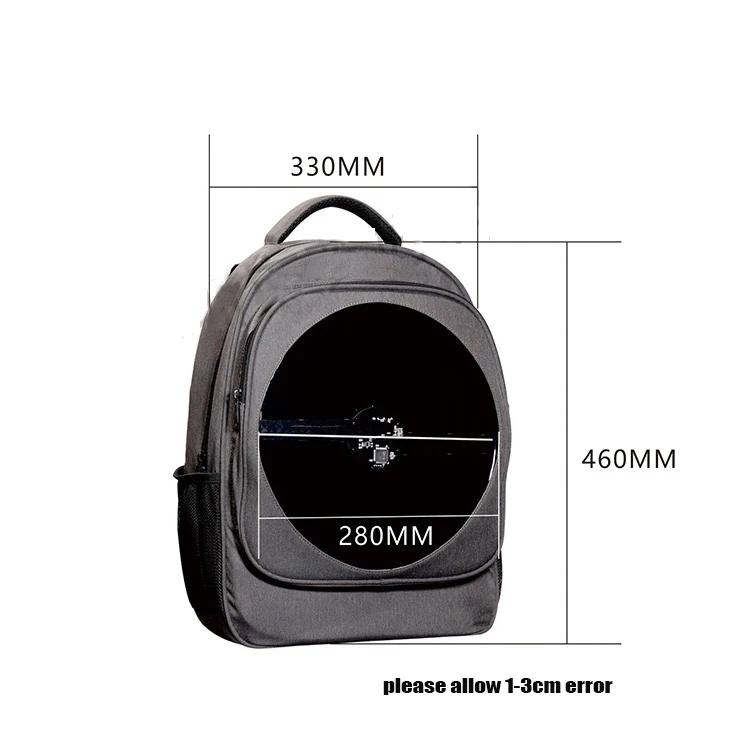 3D Advertising Backpack With 3D Hologram Projector Fan Holographic Machine Backpack With LED Screen Display Screen Shoulderbag