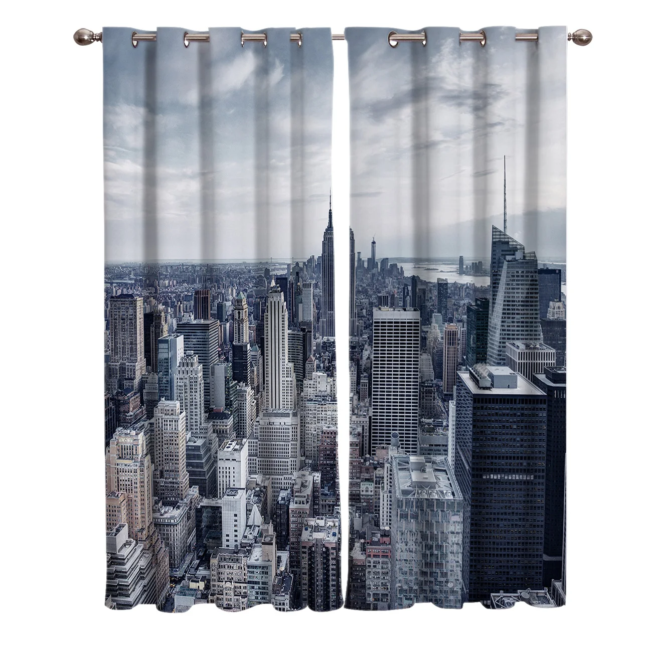 Hamanton Architecture In New York City Window Curtains Scenic Curtains for Living Room Decorative Items Living Room