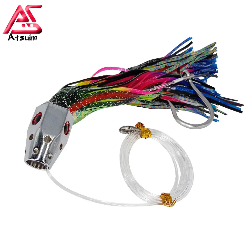 

Как троллинговая приманка 23 см 18 дюймов 5 г Медная головка приманка в виде осьминога кальмара с крючком большая игра перетаскивание Рыбалка Марлин тунец рыба жесткая приманка