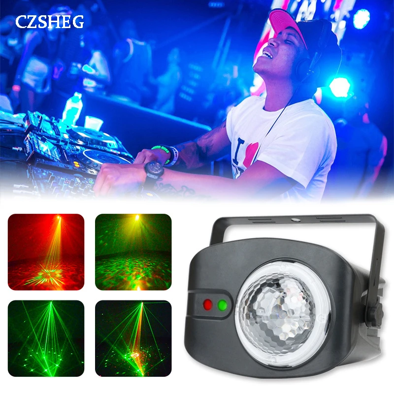 Stage light 48 pattern water ripple red and green laser ball light remote control party light projector DJ disco bar