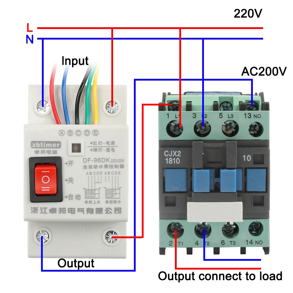 DF96D Din Rail water level control 2M automatic water level controller Pump Controller Cistern Automatic Liquid Switch 220V