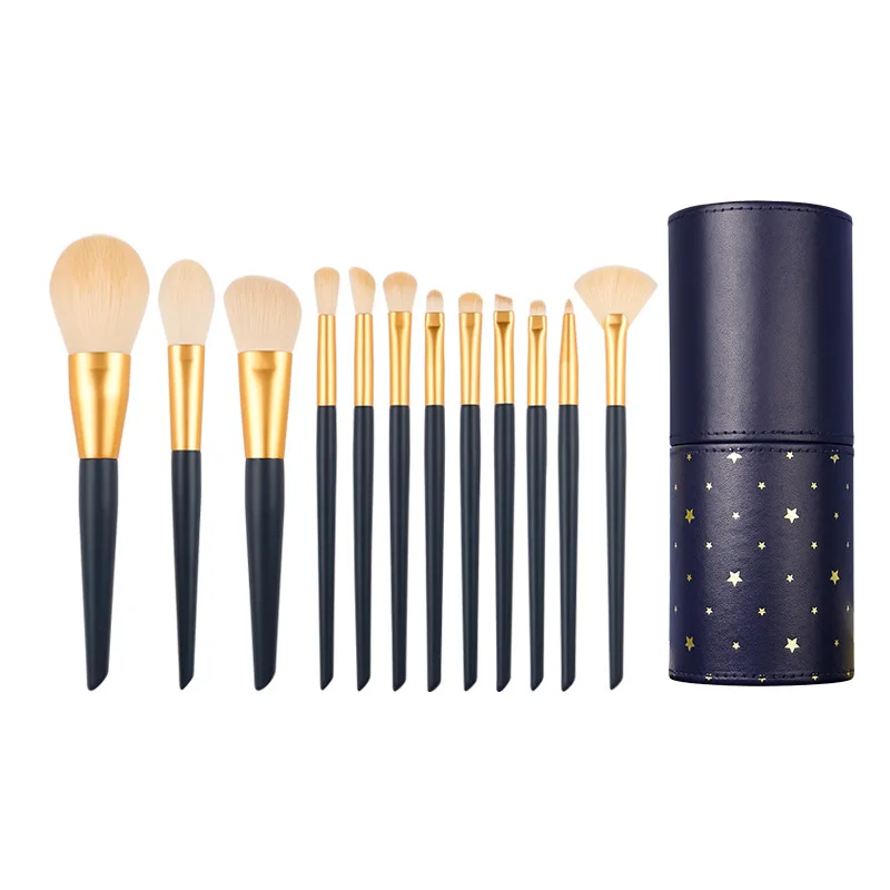 12 stk/set sterrenhemel Make-Up kwasten set Poeder setting Blusher Hoogtepunt Make up borstel kit concealer wenkbrauw Puntige oog gereedschap