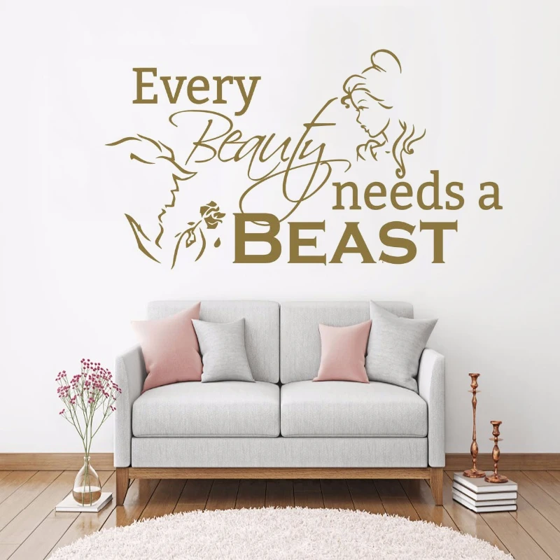 

Kids Room Decal Beauty And The Beast Wall Sticker Vinyl Quotes Wall Decal Romantic Home Decor Girls Bedroom Art Wallpaper 4331