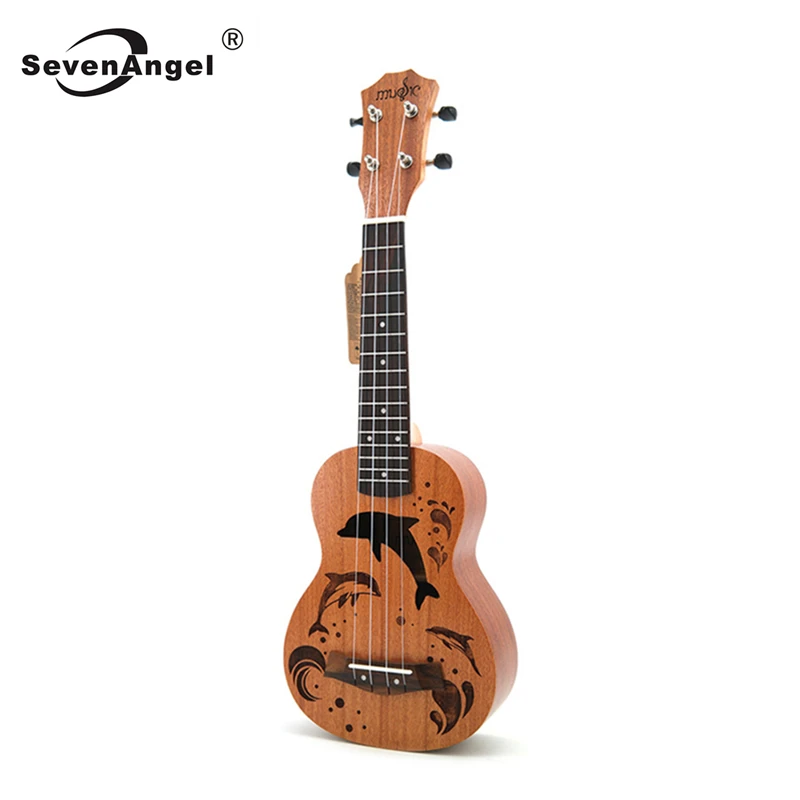 

SevenAngel 23 inch Ukulele Concert 4 strings Hawaiian Guitar Lovely Dolphin Cartoon Patterns Ukelele For Kids Best Music Gift