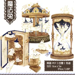 Fairy Magical Rabbit PET Special Oil Washi Tapes Junk Journal Masking Tape Adhesive Tape DIY Scrapbooking Washi Stickers