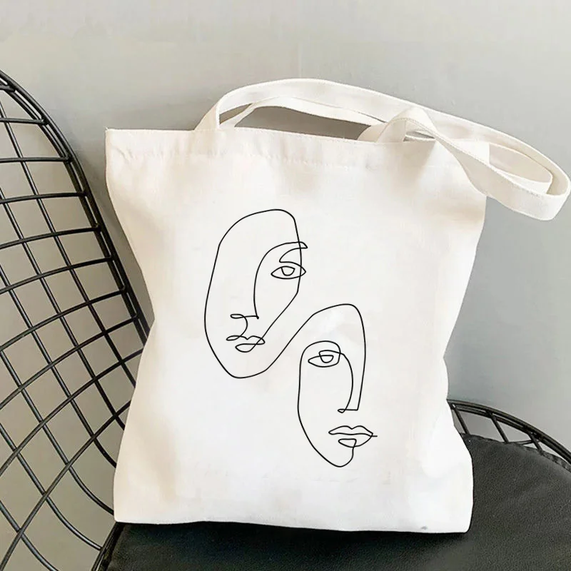 2021 Shopper Fable Floral Aesthetic Printed Tote Bag women Harajuku shopper handbag girl Shoulder shopping bag Lady Canvas Bag