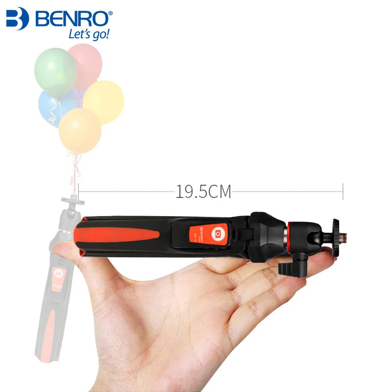 Benro Mk10แบบพกพาขาตั้งกล้องสำหรับโทรศัพท์มือถือ Bluetooth Selfie Stick พร้อมรีโมทคอนโทรลโทรศัพท์ Stick สำหรับ Huawei iPhone Android
